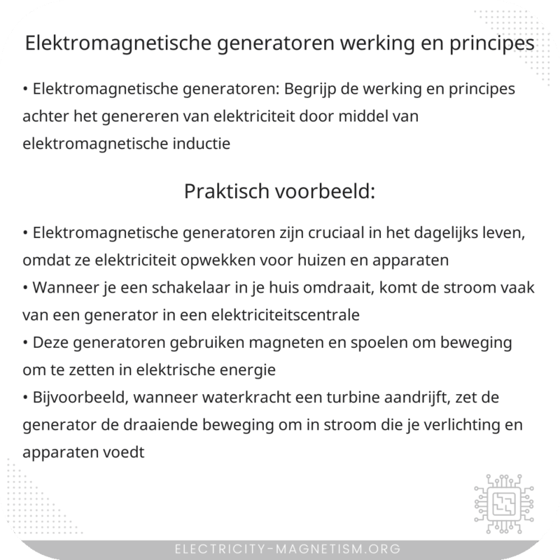Elektromagnetische Generatoren | Werking en Principes