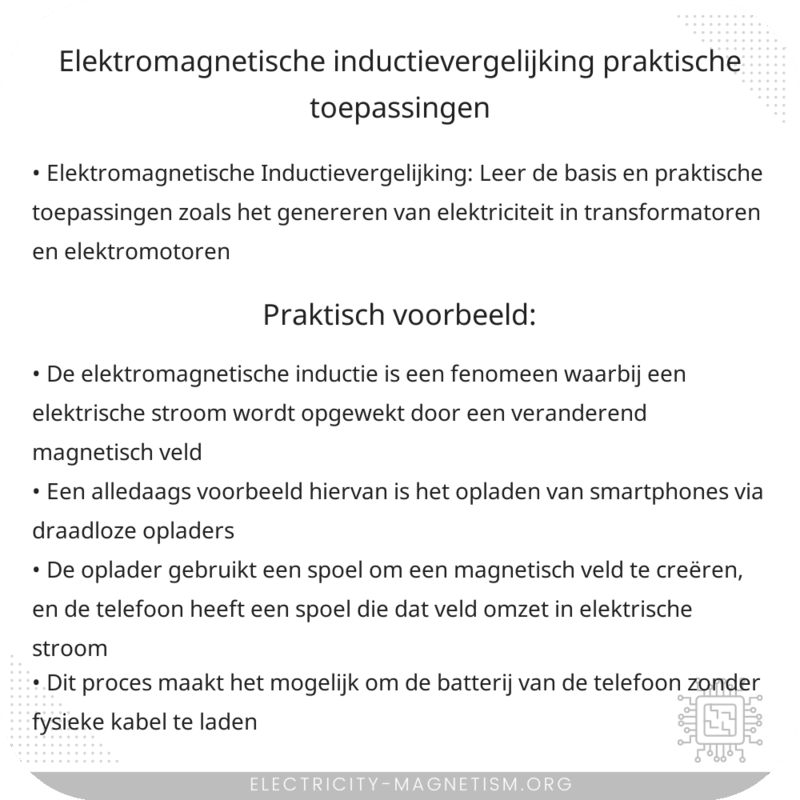 Elektromagnetische Inductievergelijking | Praktische Toepassingen