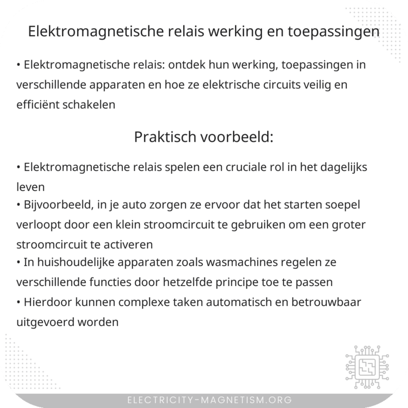 Elektromagnetische Relais | Werking en Toepassingen