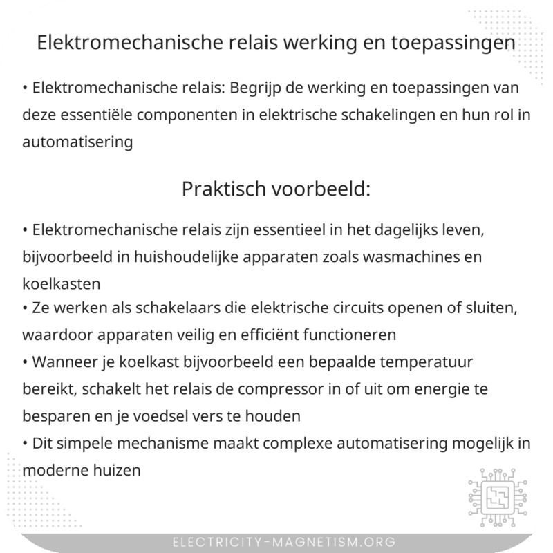 Elektromechanische Relais | Werking en Toepassingen