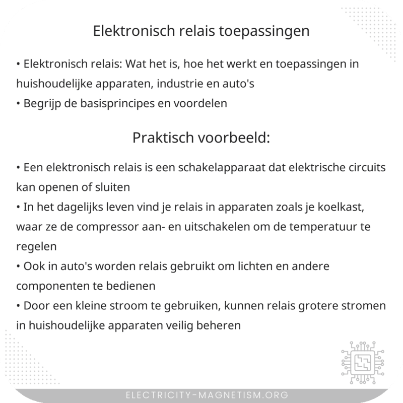 Elektronisch Relais | Toepassingen