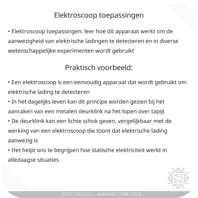 Elektroscoop | Toepassingen