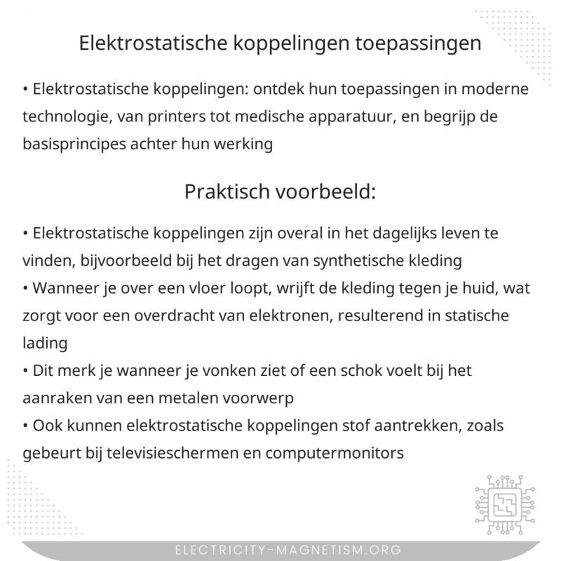 Elektrostatische Koppelingen | Toepassingen