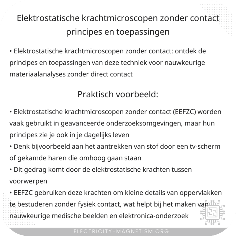 Elektrostatische Krachtmicroscopen Zonder Contact | Principes en Toepassingen