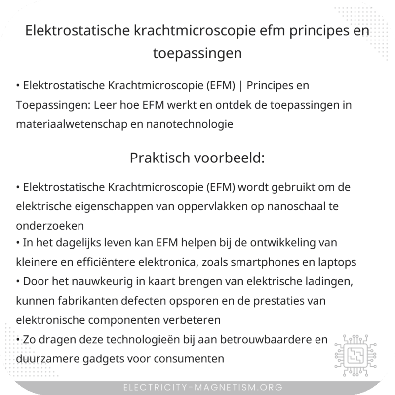Elektrostatische Krachtmicroscopie (EFM) | Principes en Toepassingen