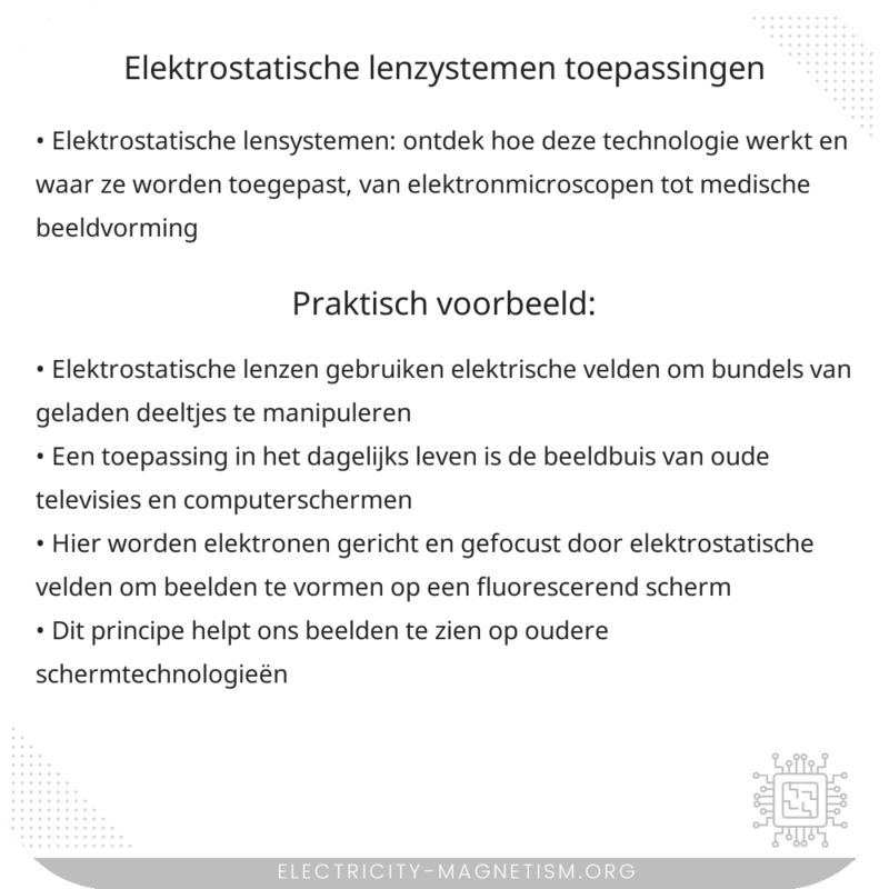 Elektrostatische Lenzystemen | Toepassingen