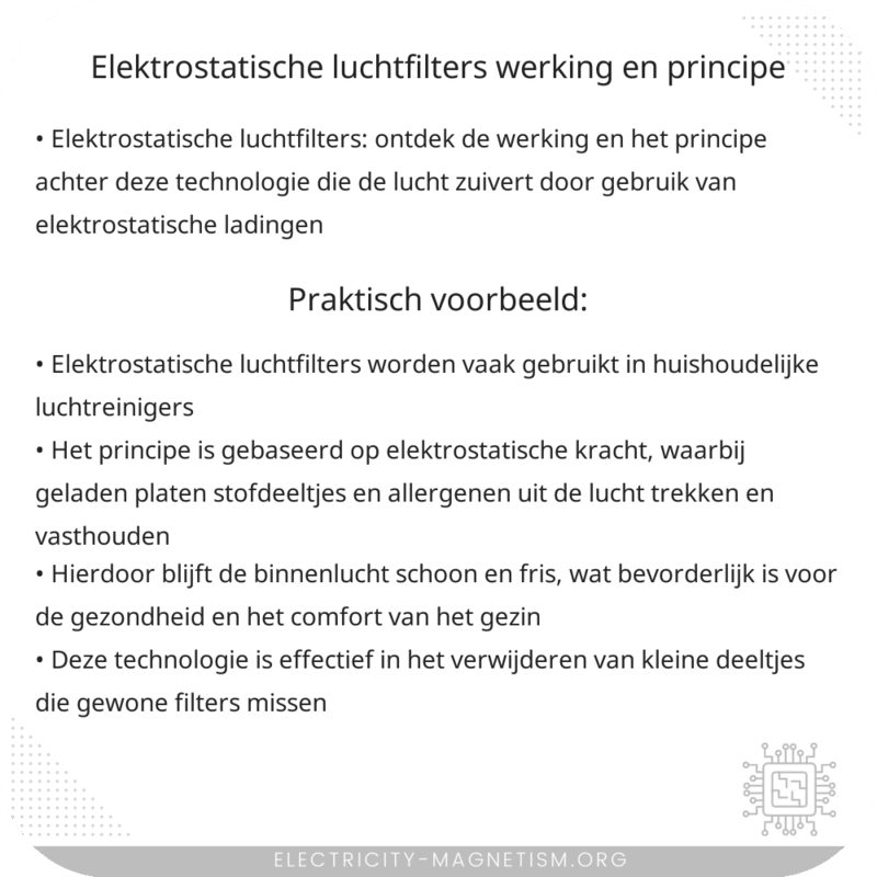 Elektrostatische Luchtfilters | Werking en Principe