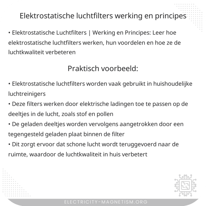 Elektrostatische Luchtfilters | Werking en Principes