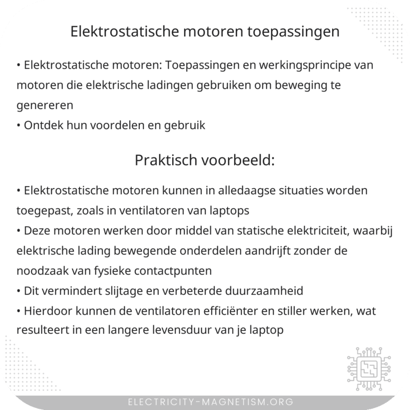 Elektrostatische Motoren | Toepassingen