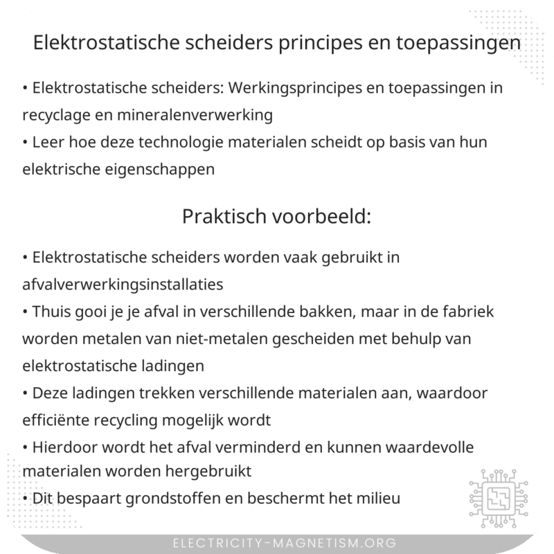 Elektrostatische Scheiders | Principes en Toepassingen