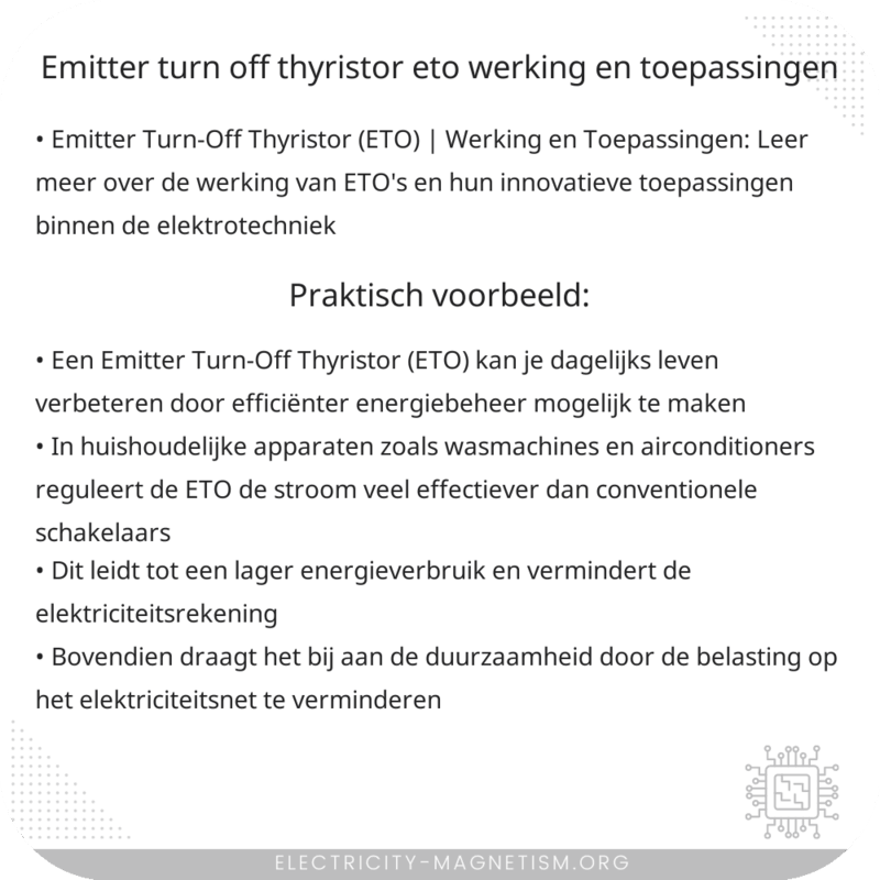 Emitter Turn-Off Thyristor (ETO) | Werking en Toepassingen