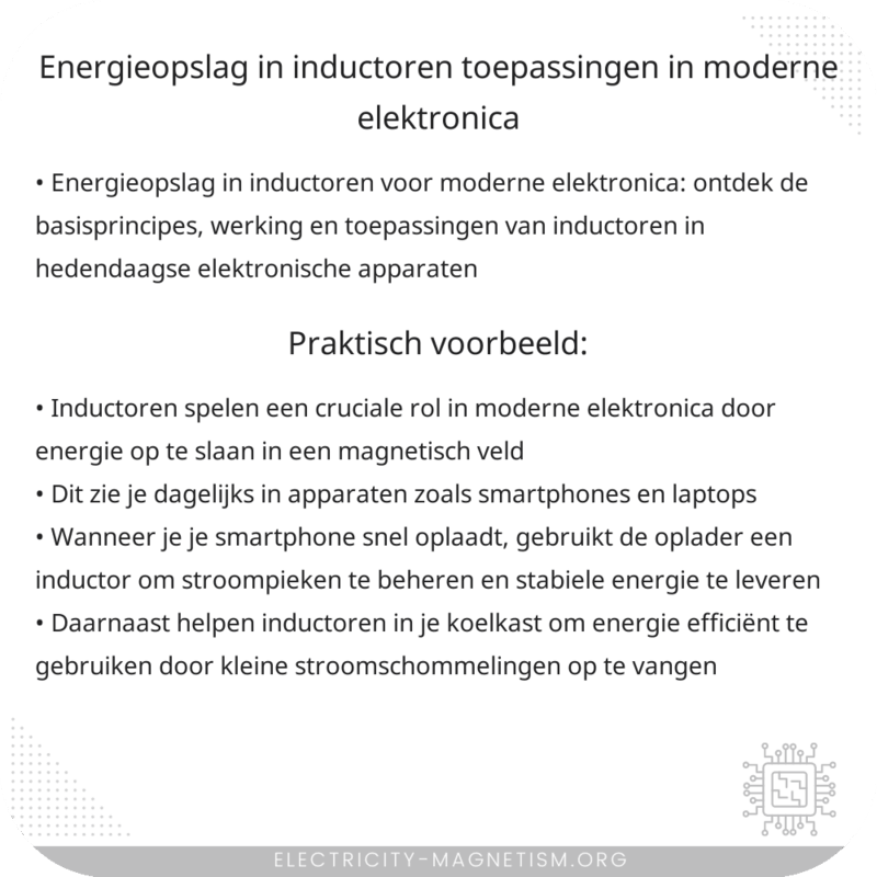 Energieopslag in Inductoren | Toepassingen in Moderne Elektronica