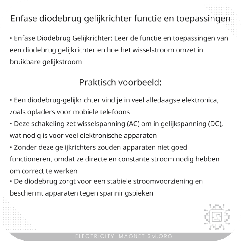 Enfase Diodebrug Gelijkrichter | Functie en Toepassingen