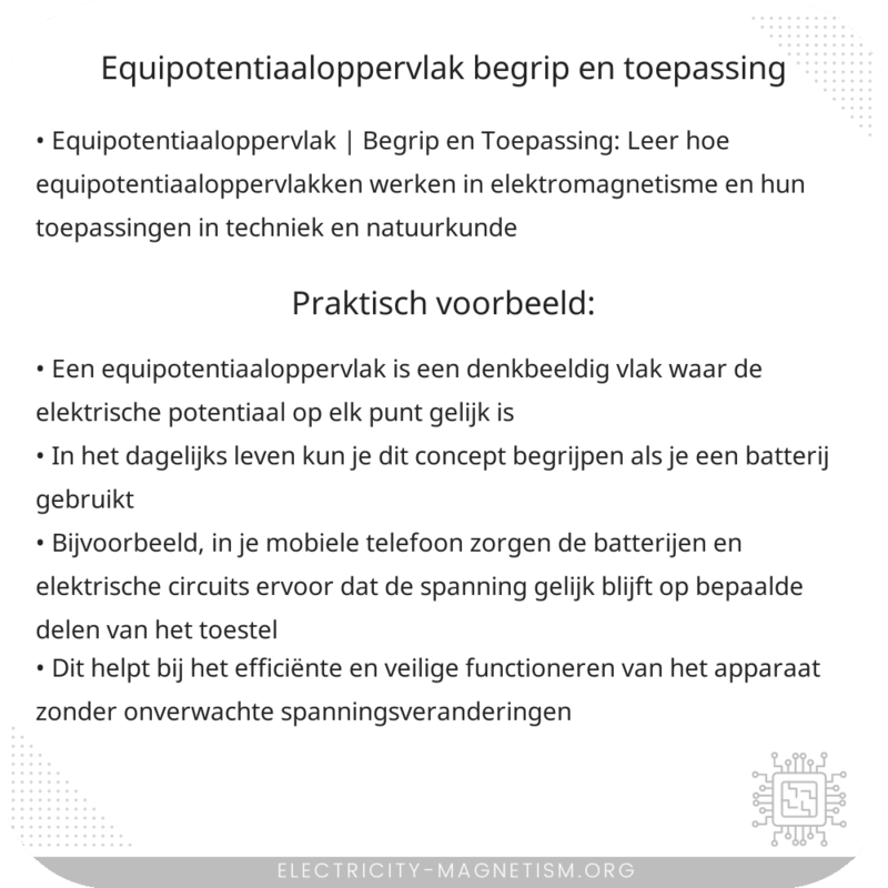 Equipotentiaaloppervlak | Begrip en Toepassing