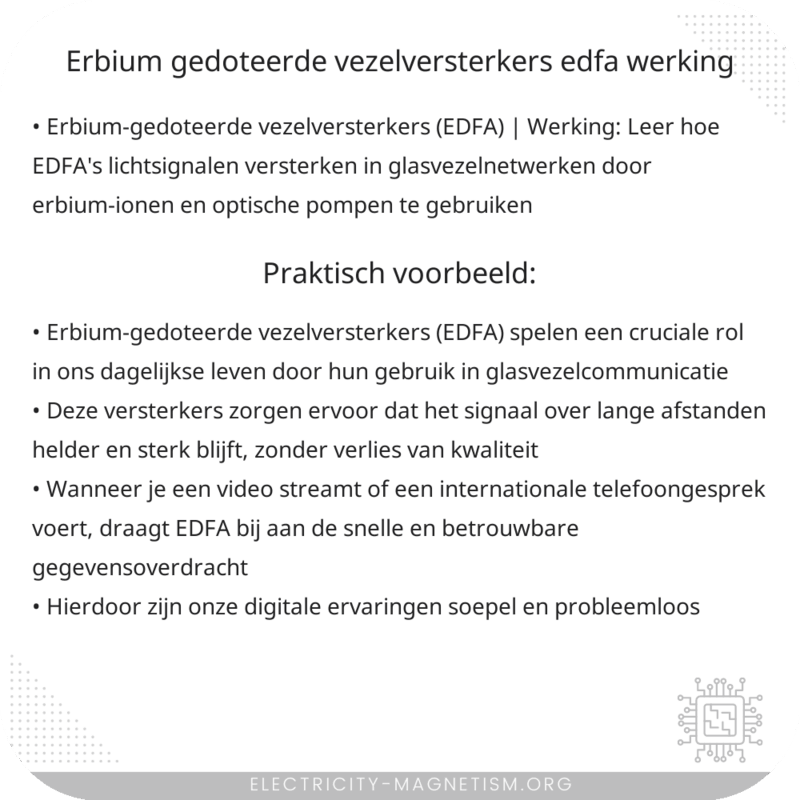 Erbium-gedoteerde vezelversterkers (EDFA) | Werking