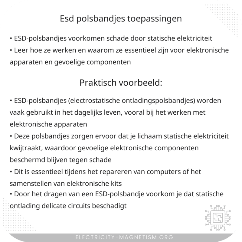 ESD-polsbandjes | Toepassingen