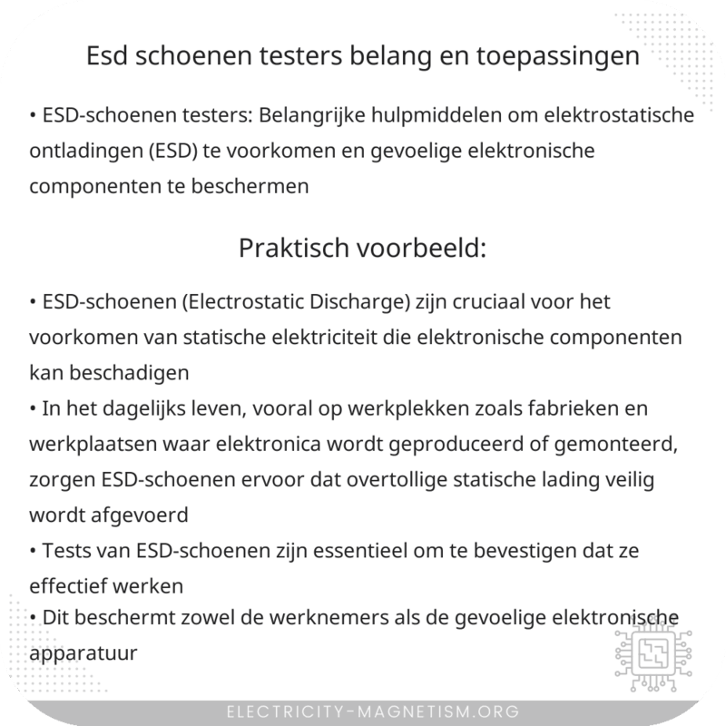 ESD-schoenen testers | Belang en Toepassingen
