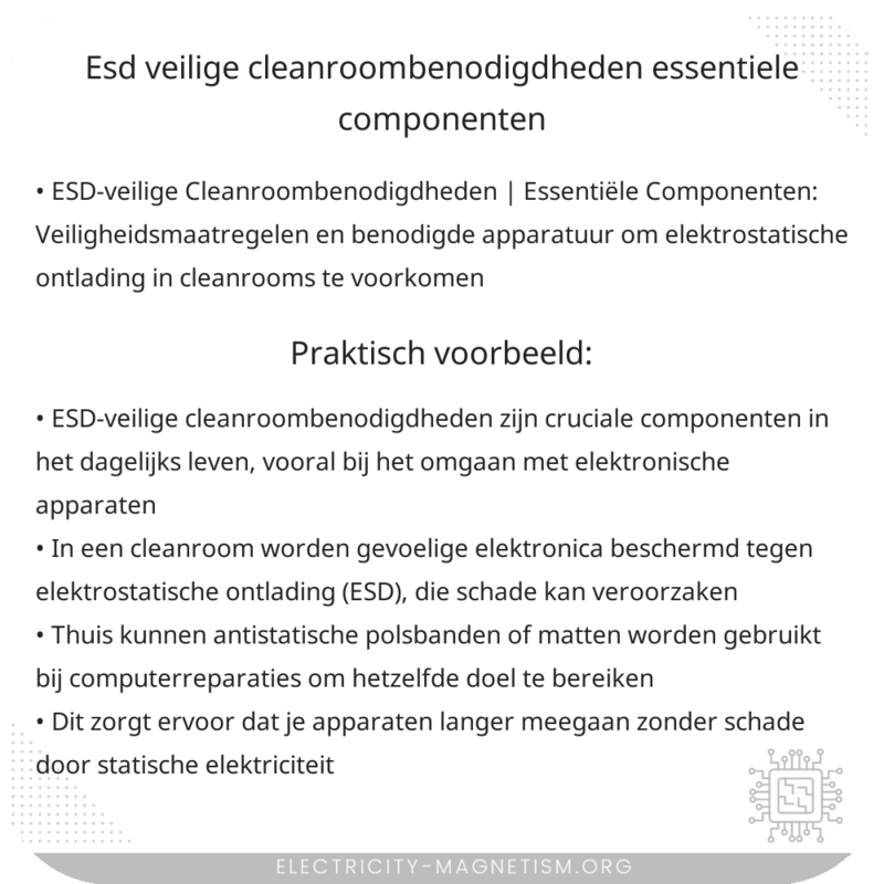 ESD-veilige Cleanroombenodigdheden | Essentiële Componenten