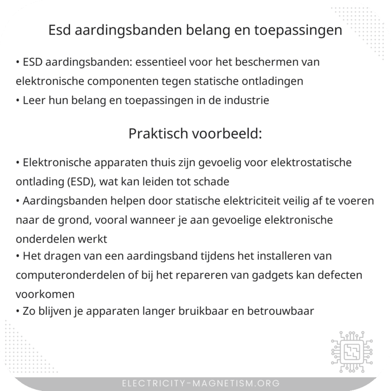 ESD Aardingsbanden | Belang en Toepassingen