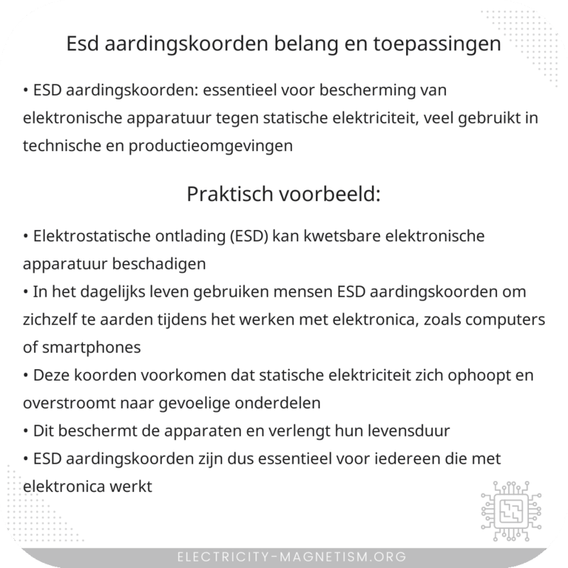 ESD Aardingskoorden | Belang en Toepassingen