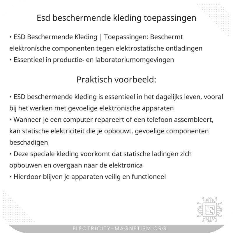 ESD Beschermende Kleding | Toepassingen