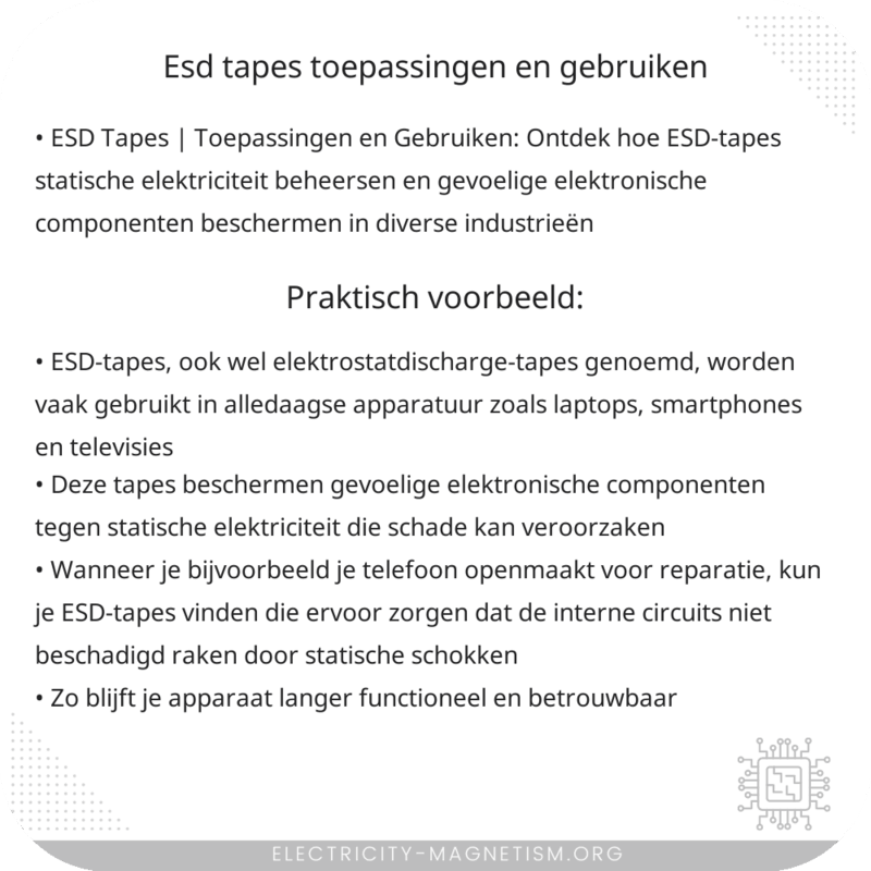 ESD Tapes | Toepassingen en Gebruiken
