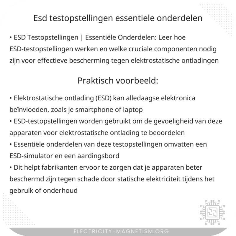 ESD Testopstellingen | Essentiële Onderdelen