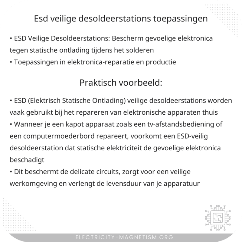 ESD Veilige Desoldeerstations | Toepassingen