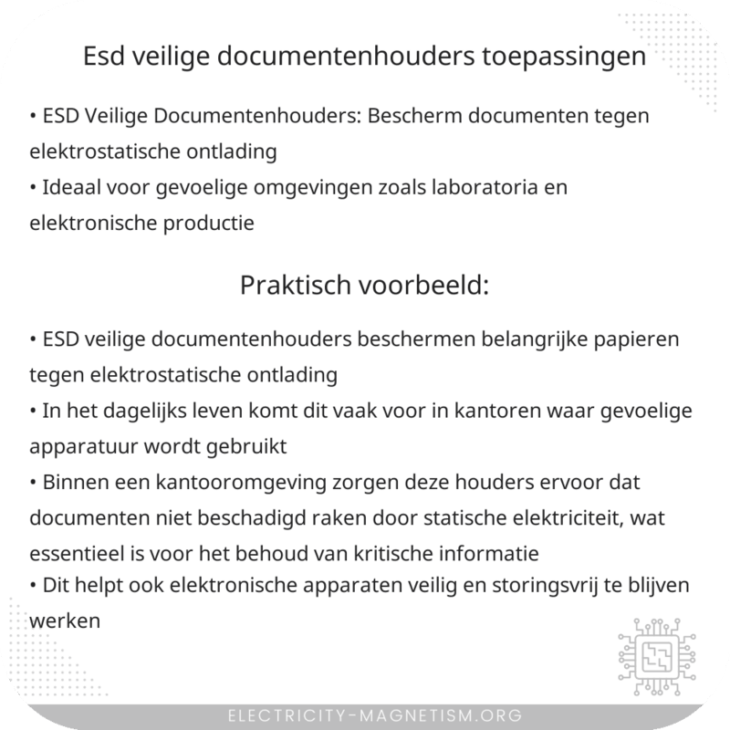 ESD Veilige Documentenhouders | Toepassingen