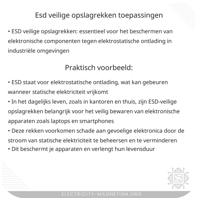 ESD Veilige Opslagrekken | Toepassingen