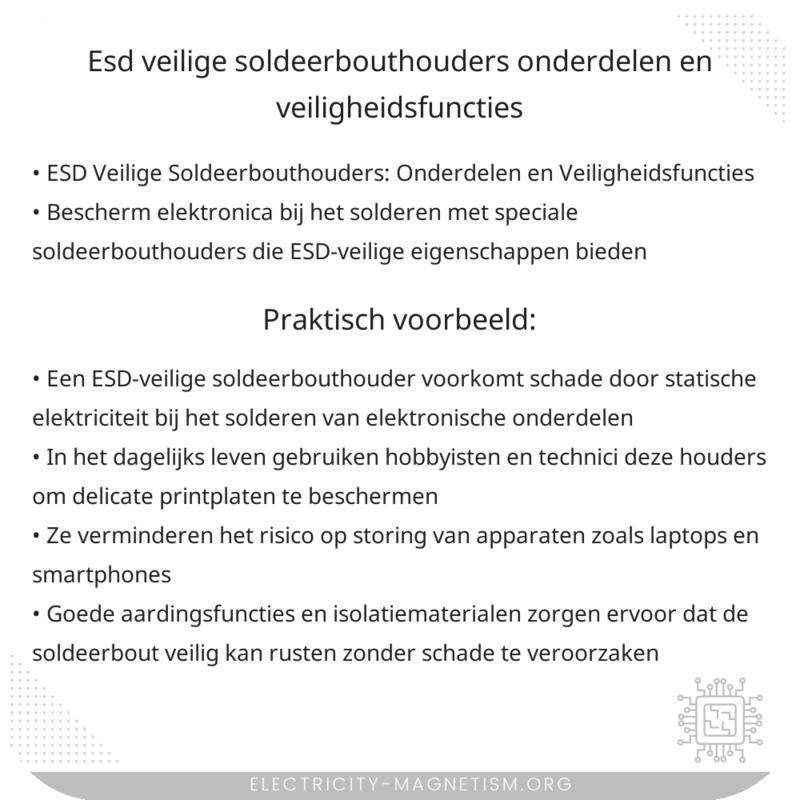 ESD Veilige Soldeerbouthouders | Onderdelen en Veiligheidsfuncties