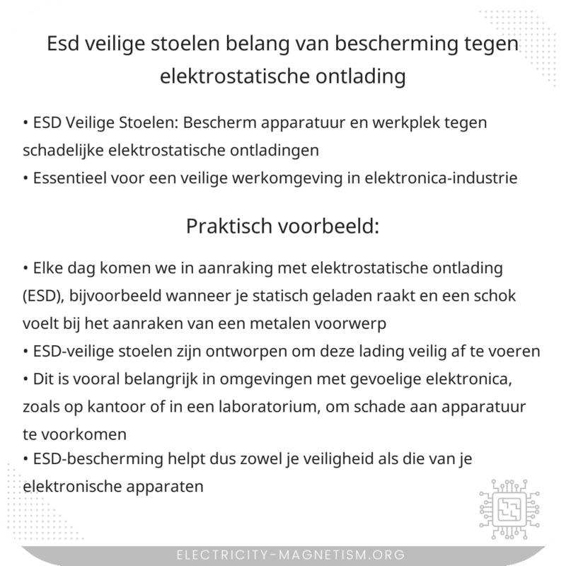 ESD Veilige Stoelen | Belang van Bescherming tegen Elektrostatische Ontlading