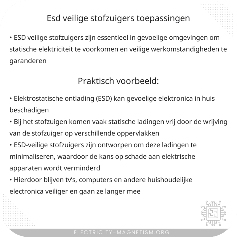ESD Veilige Stofzuigers | Toepassingen