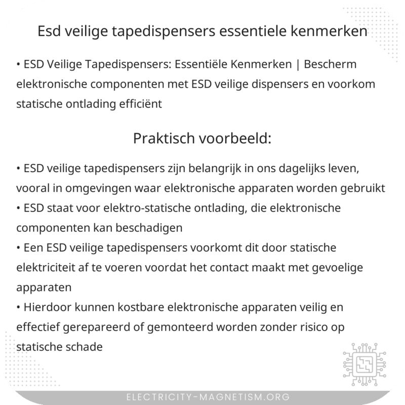 ESD Veilige Tapedispensers | Essentiële Kenmerken