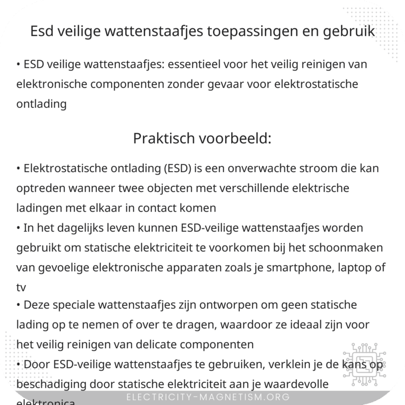 ESD Veilige Wattenstaafjes | Toepassingen en Gebruik