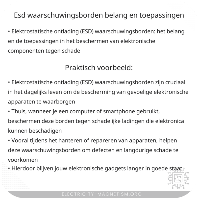 ESD Waarschuwingsborden | Belang en Toepassingen