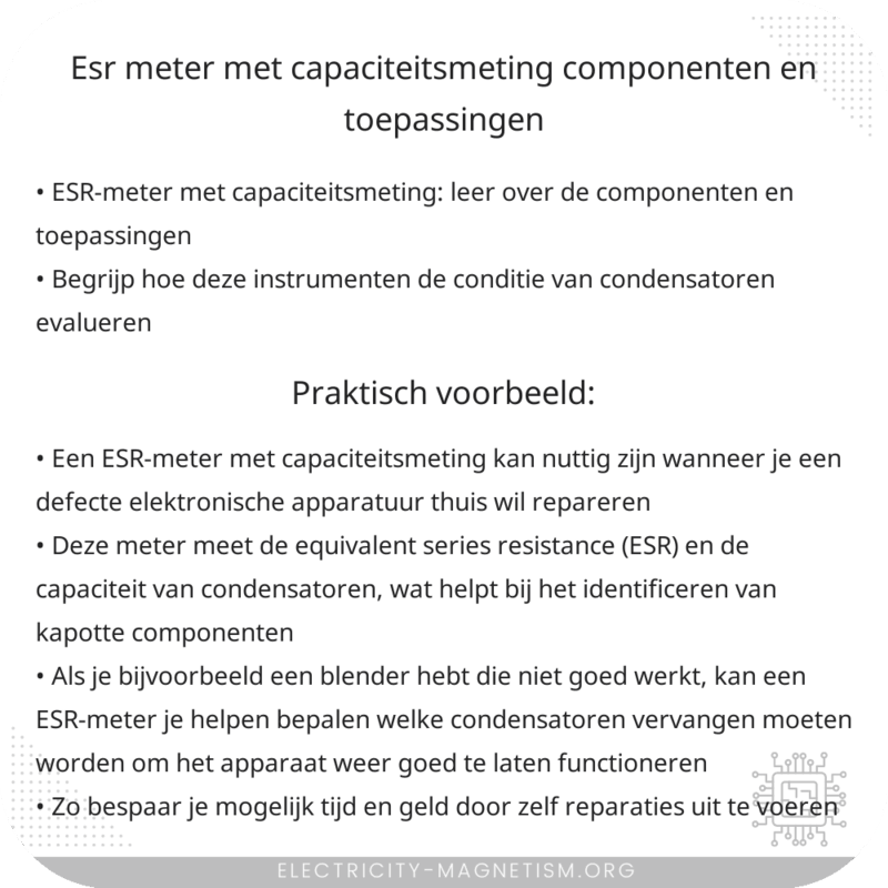 ESR-meter met Capaciteitsmeting | Componenten en Toepassingen