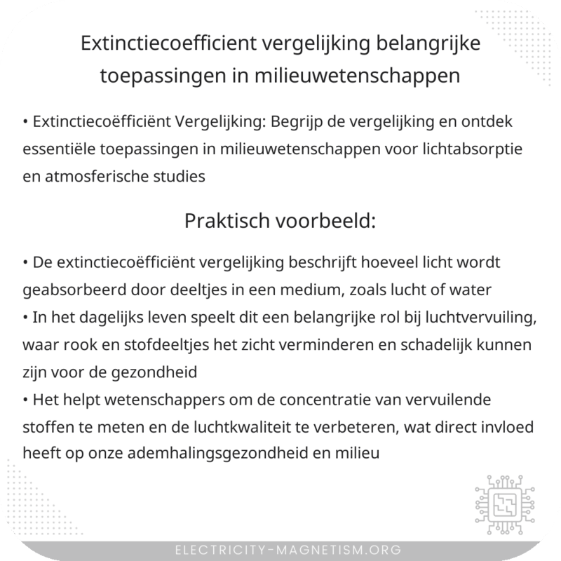 Extinctiecoëfficiënt Vergelijking | Belangrijke Toepassingen in Milieuwetenschappen