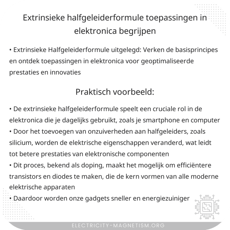 Extrinsieke Halfgeleiderformule | Toepassingen in Elektronica Begrijpen