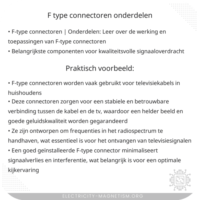 F-type Connectoren | Onderdelen