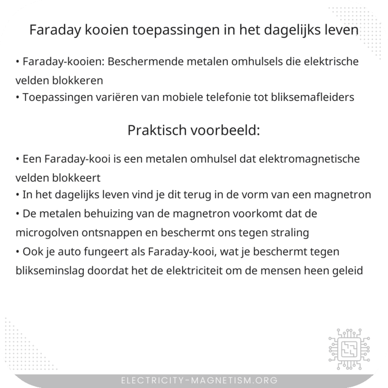 Faraday-kooien | Toepassingen in het dagelijks leven