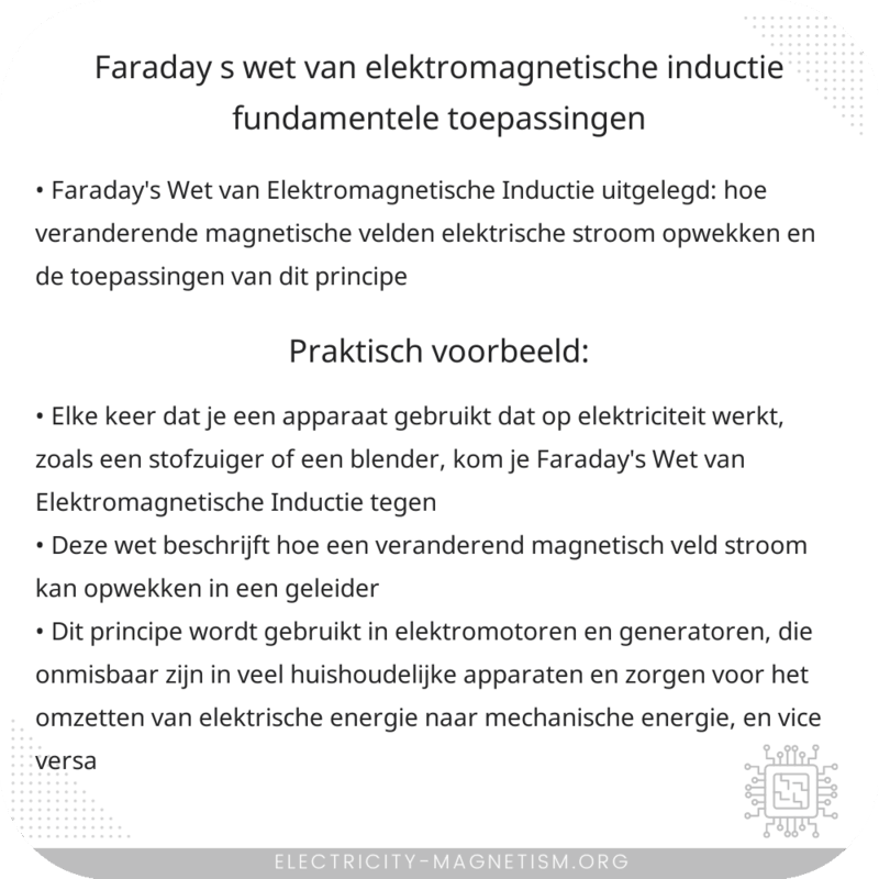 Faraday's Wet van Elektromagnetische Inductie | Fundamentele Toepassingen