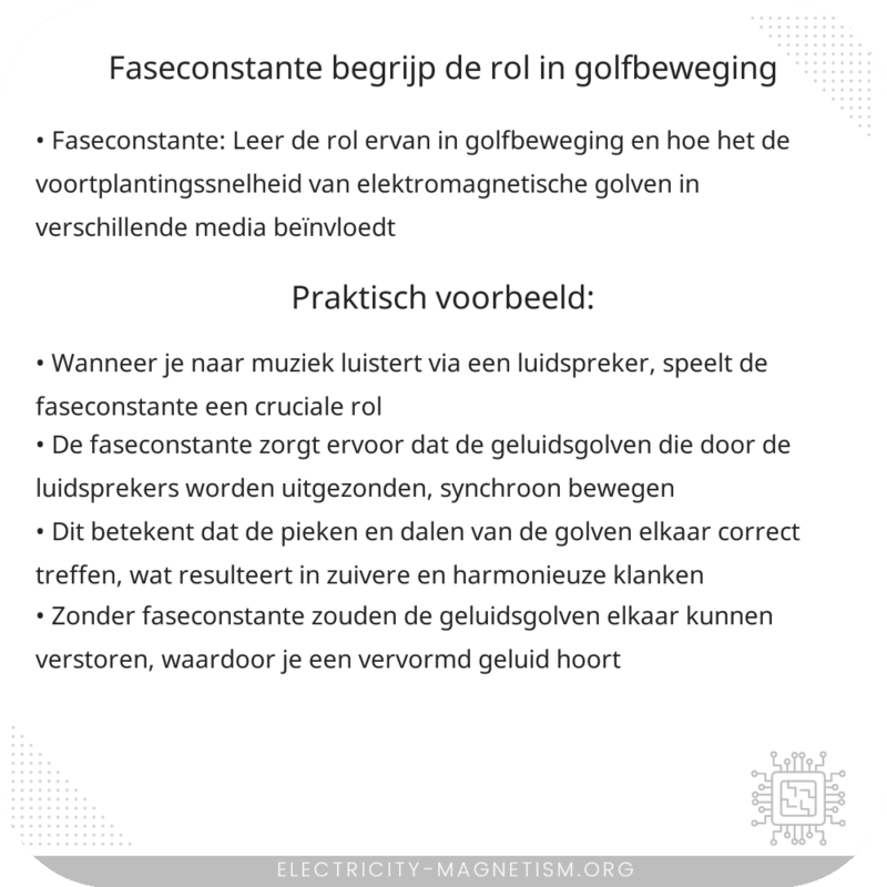 Faseconstante | Begrijp de Rol in Golfbeweging