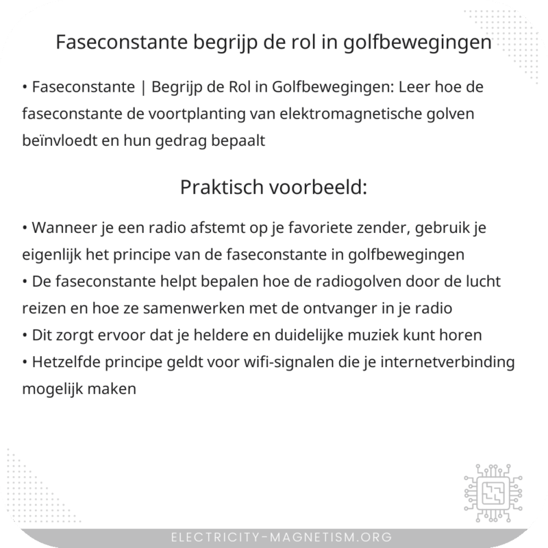 Faseconstante | Begrijp de Rol in Golfbewegingen