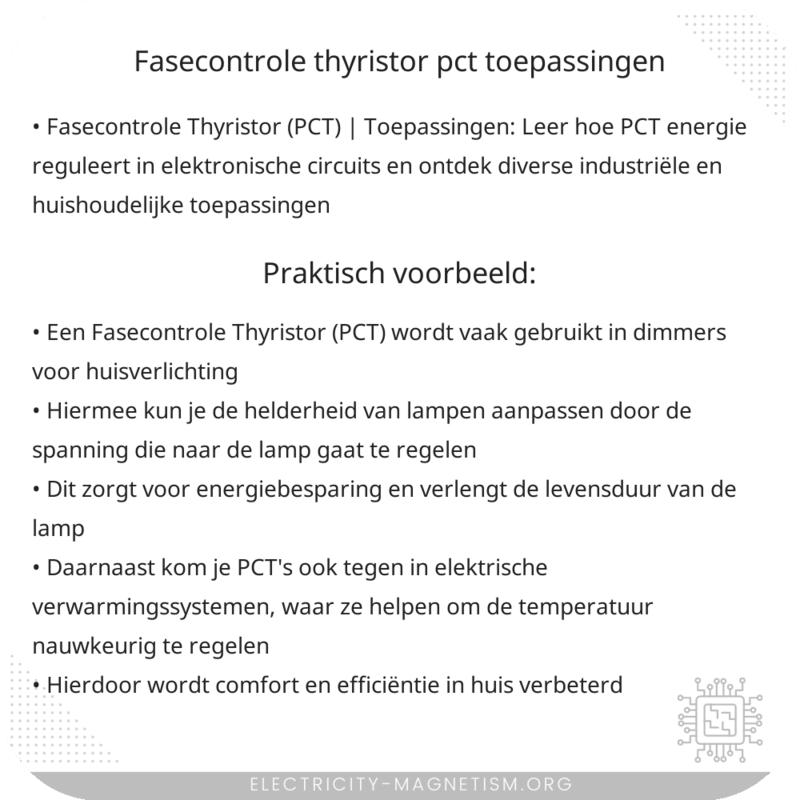 Fasecontrole Thyristor (PCT) | Toepassingen