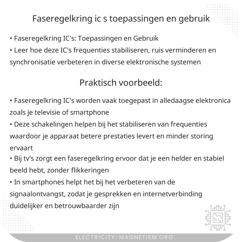 Faseregelkring IC's: Toepassingen en Gebruik