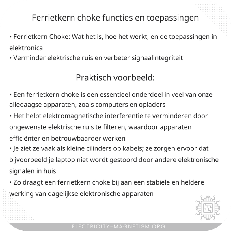 Ferrietkern Choke | Functies en Toepassingen