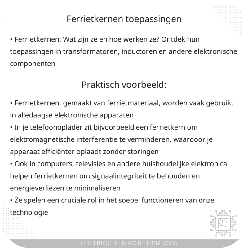 Ferrietkernen | Toepassingen