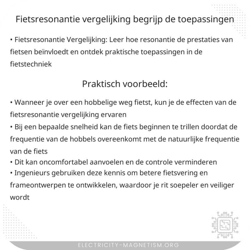 Fietsresonantie Vergelijking | Begrijp de Toepassingen