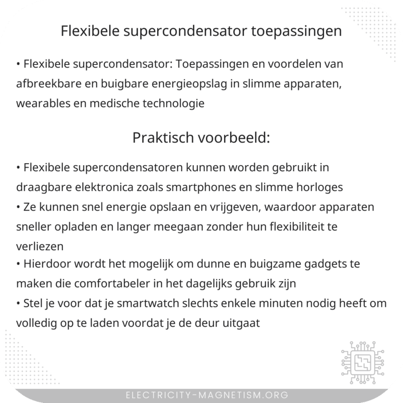 Flexibele Supercondensator | Toepassingen